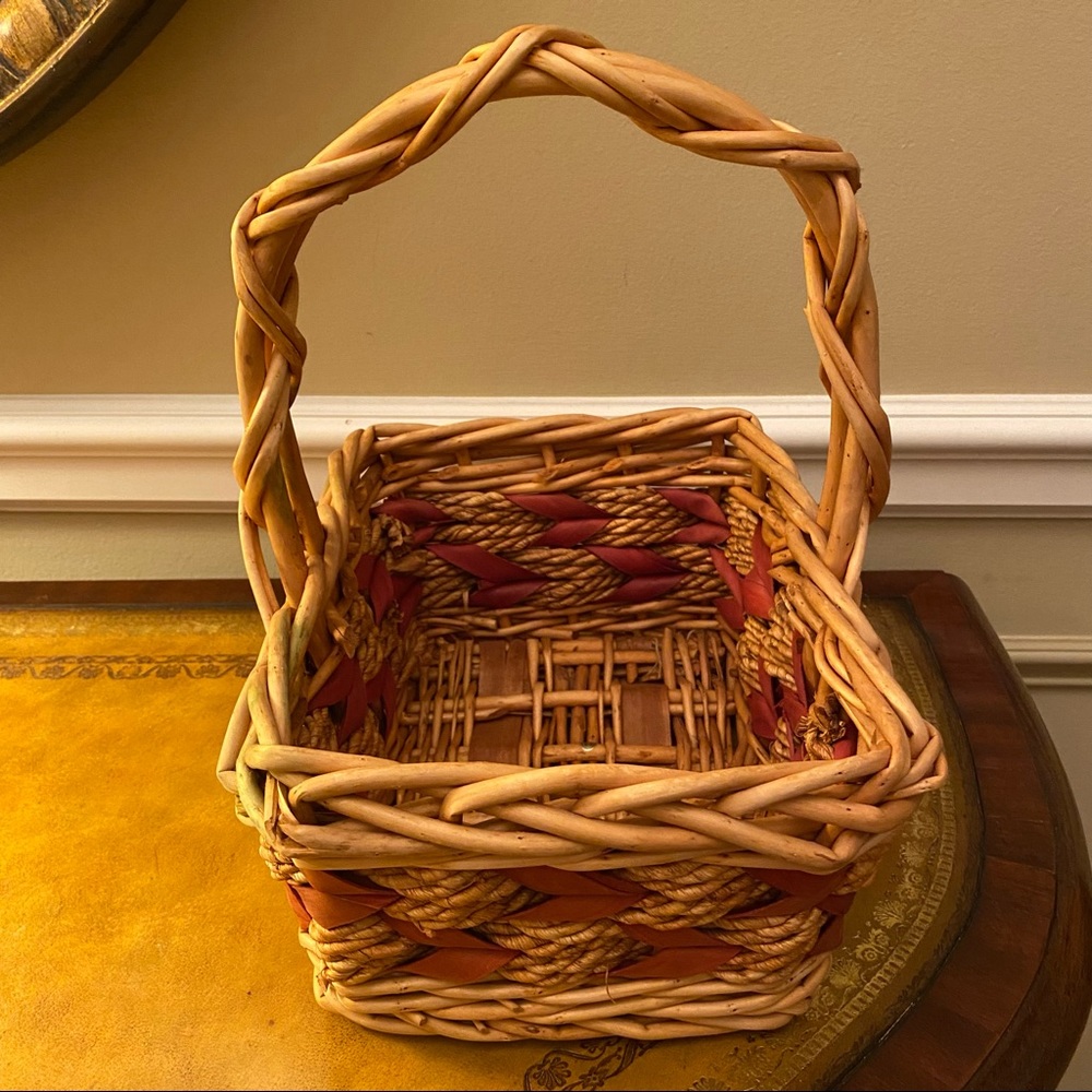 Rectangular Boho Wicker Storage Organizing Tan Br… - image 2
